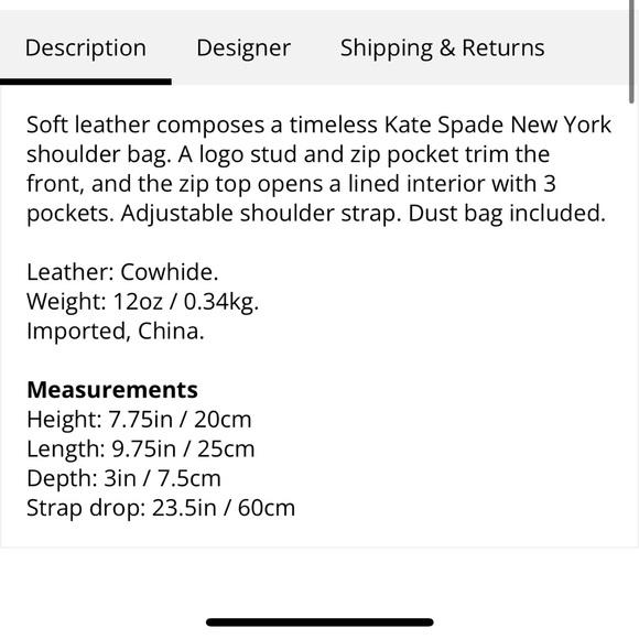 NWT Kate Spade Briar Lane Deni Black Leather Crossbody Bag - Picture 5 of 9